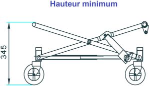 Chariot de manutention de cercueil à hauteur variable