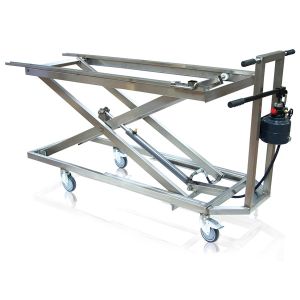 Chariot hydraulique simple croisillon à rails fixes (Charge admissible 200 Kg) [ELEV3CHY]