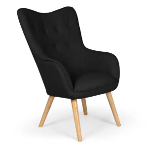 FAUTEUIL SCANDINAVE KLARYS TISSU NOIR