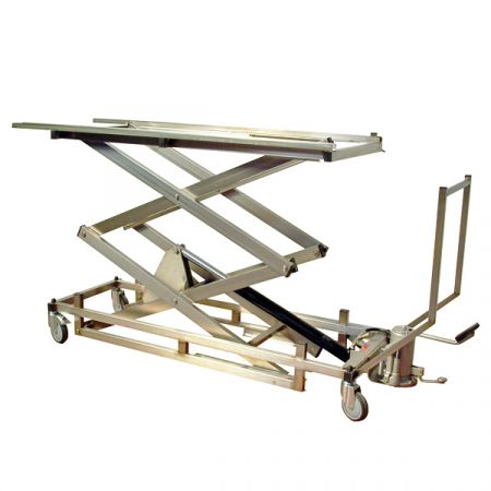 Chariot hydraulique double croisillon à rails fixes (Charge admissible 220 Kg)