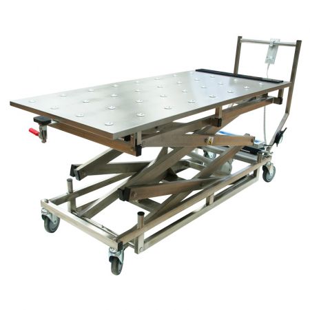 Chariot élévateur avec table à billes pour crématoriums