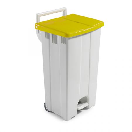 Container 100 litres à couvercle jaune