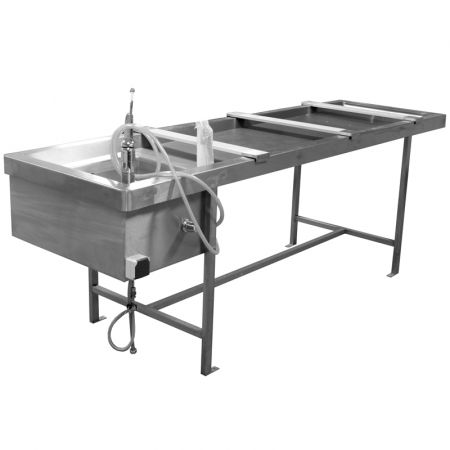 Table d'autopsie avec bac et lavage permanent