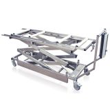 Chariot &eacute;l&eacute;vateur &eacute;lectrique mixte (rails pour civi&egrave;res et rouleaux porte- cercueils)