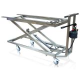 Chariot hydraulique simple croisillon &agrave; rails fixes (Charge admissible 200 Kg)